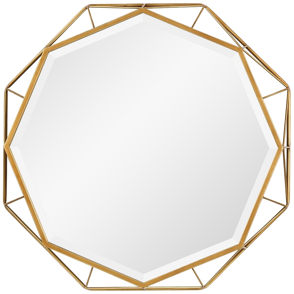 Uttermost Mekhi Antiqued Gold Leaf 30" x 30" Wall Mirror - Style # 40R35 - Image 0