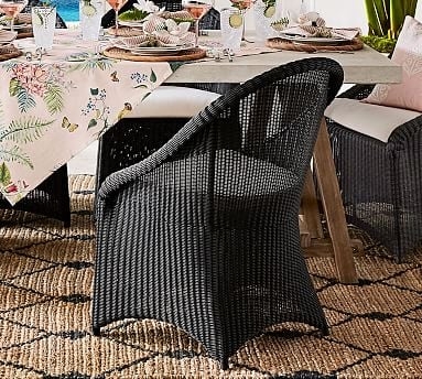Palmetto All-Weather Wicker Dining Chair, Black - Image 0