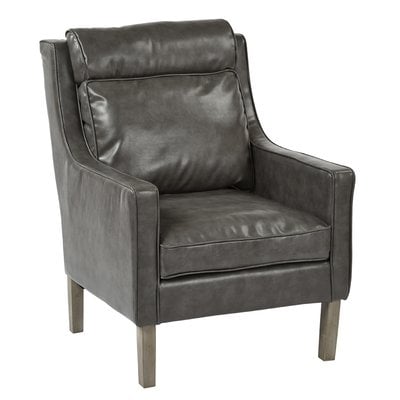 Crotts 28" W Faux Leather Club Chair - Image 0