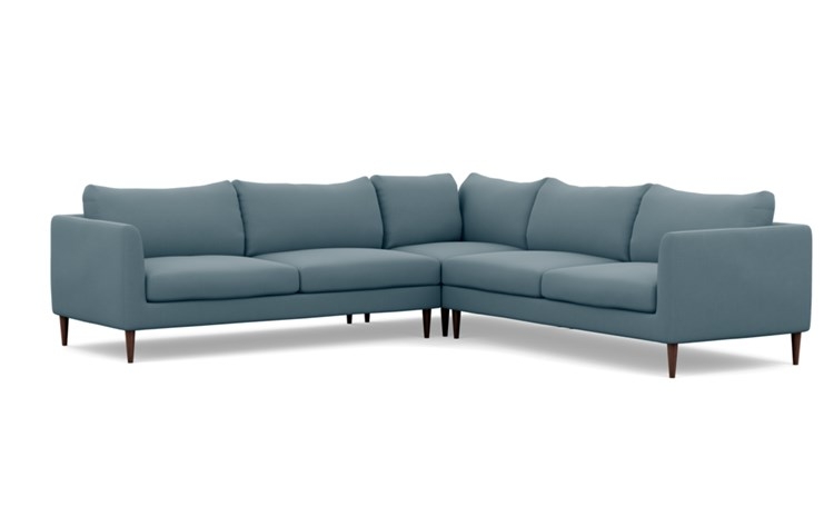 Owens Corner Sectional with Slate Fabric and Oiled Walnut legs - Image 4