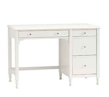 Juliette Storage Desk & Hutch Set, French White, UPS - Image 5