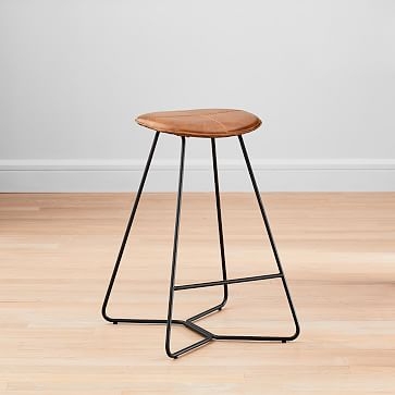 Slope Leather Backless Counter Stool - Image 1