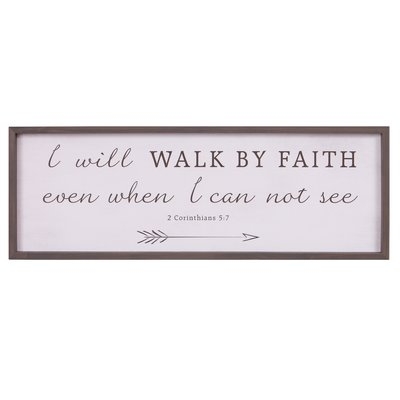'Walk By Faith Bible Verse' Framed Textual Art on Wood - Image 0