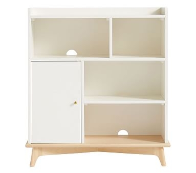 Sloan Storage Bookcase, Simply White/Natural, UPS - Image 0