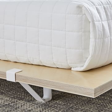 Birch Platform Bed + Headboard, Queen, White - Image 2