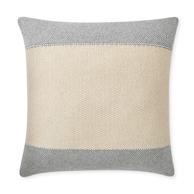 Brinley Wool Knit Pillow Cover, 22" X 22", Charcoal/Taupe - Image 0