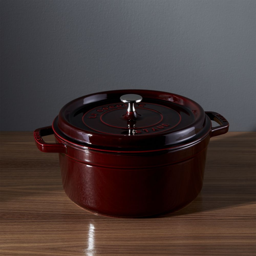 Staub 5.5-Qt Round Grenadine Red Cocotte - Image 0