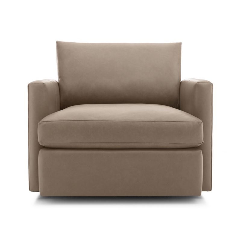Lounge II Petite Leather Swivel Chair - Image 1
