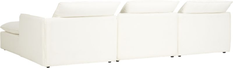 Lumin White Linen 4-Piece Sectional Sofa - Image 3
