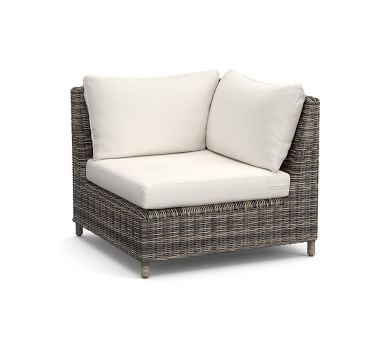 Torrey All-Weather Wicker Sectional Ottoman, Charcoal Gray - Image 3