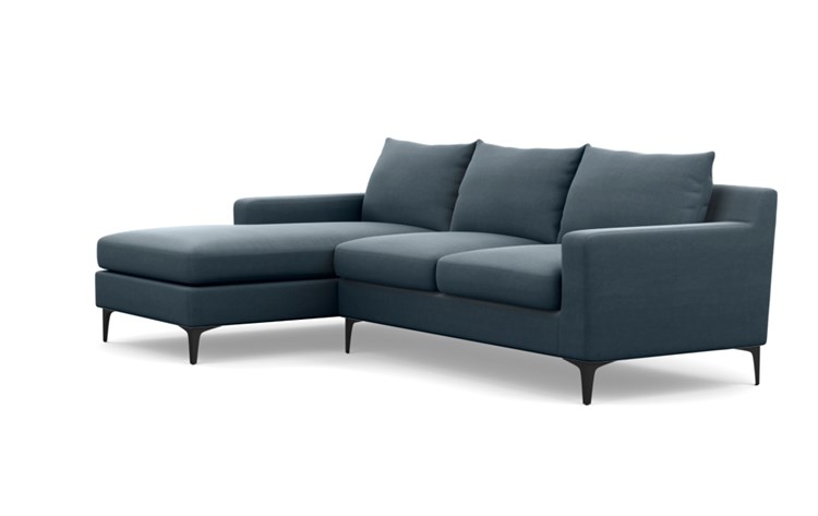 Sloan Chaise Sectional with Aegean Fabric and Matte Black legs - Image 4