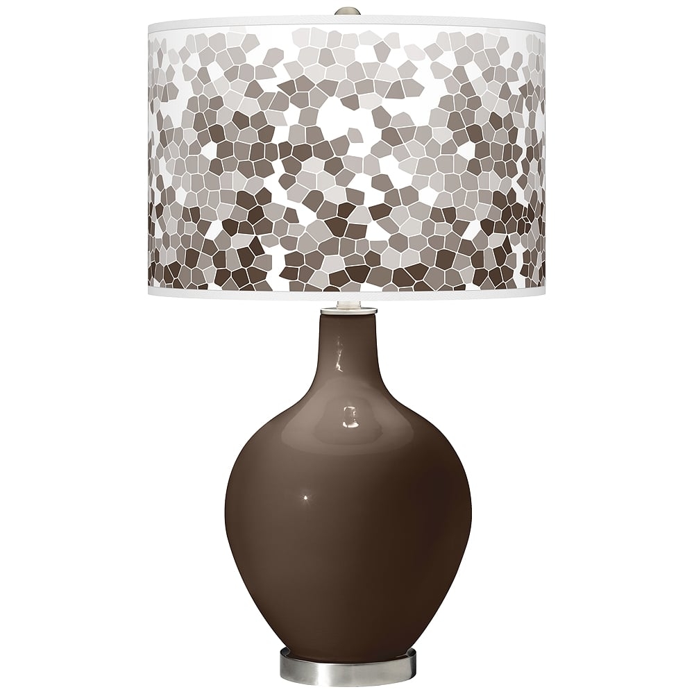 Color Plus Ovo 28 1/2" Mosaic Shade Carafe Brown Table Lamp - Image 0