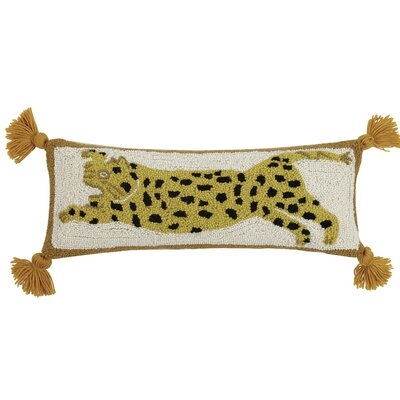 Chi Chi Leopard Wool Lumbar Pillow - Image 0