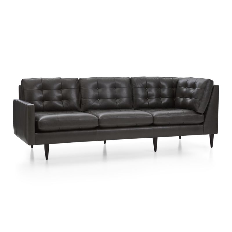 Petrie Leather Midcentury Left-Arm Corner Sofa - Image 2
