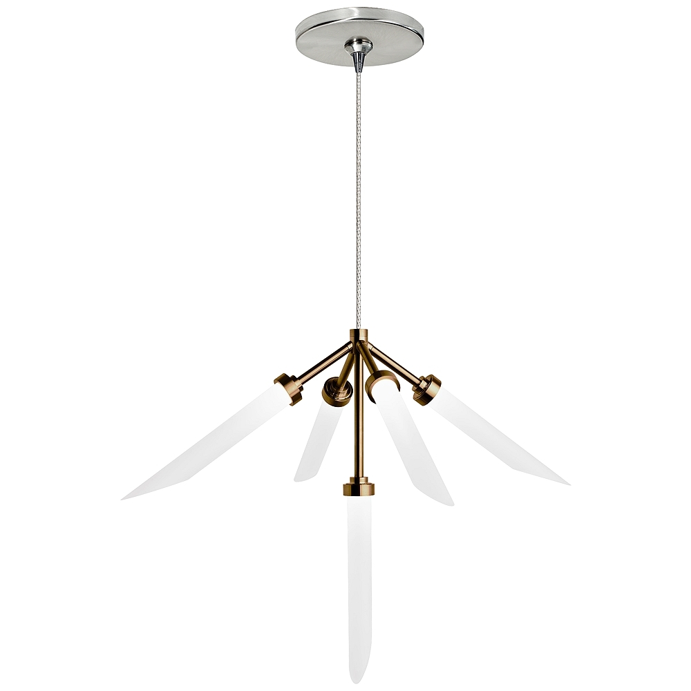 Spur 20"W Aged Brass and Nickel LED Freejack Pendant Light - Style # 57V11 - Image 0