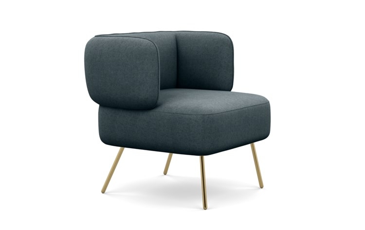 Parker Chairs with Slipper Chairs with Union Fabric and Matte Brass legs - Image 1