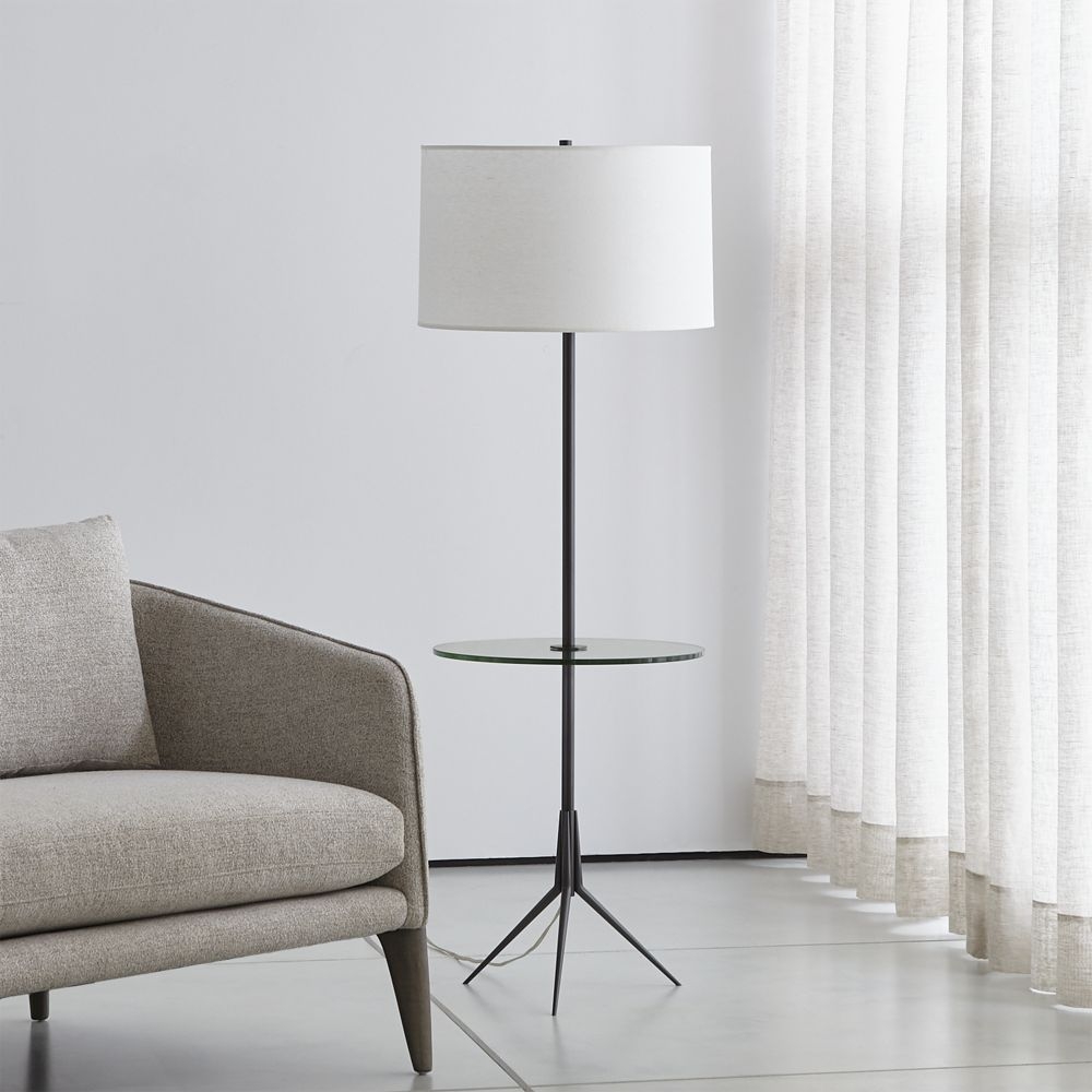 Trey Floor Lamp With Glass Table - Image 0