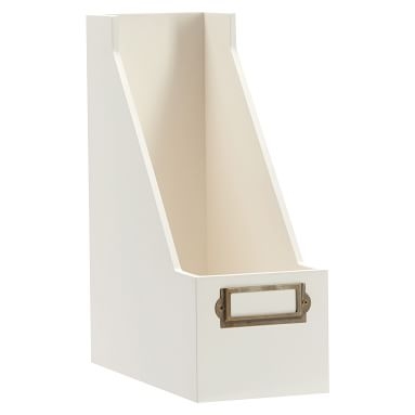 Classic Wooden Desk Accessories, Magazine Caddy, Simply White - Image 5