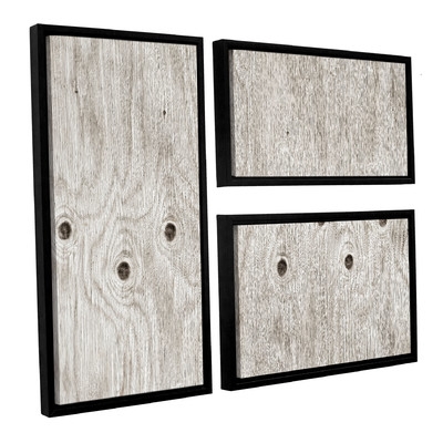 Wood Knot 3 Piece Framed Photographic Print Wall Art Set - Image 0