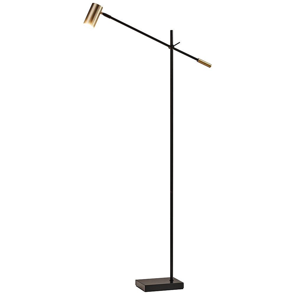 Collette Black and Brass Adjustable LED Floor Lamp - Style # 42P15 - Image 0