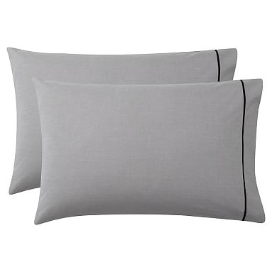 Classic Oxford Pillowcases, Set of 2, Gray - Image 0