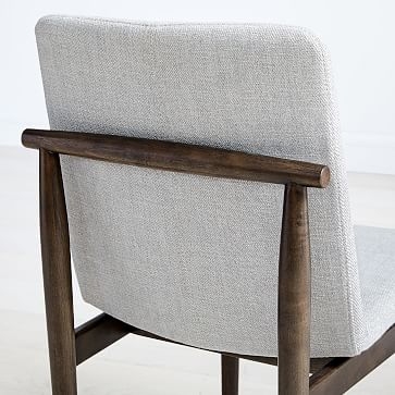 Framework Upholstered Dining Chair, Twill, Platinum, Dark Mineral - Image 2
