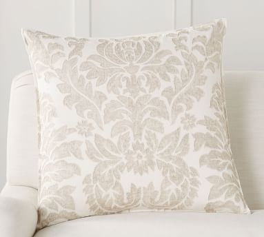 Francesca Embroidered Pillow Cover, 24", Neutral Multi - Image 3