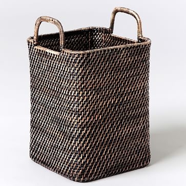 Modern Weave Collection, Blackwash, Handled Basket - Image 0