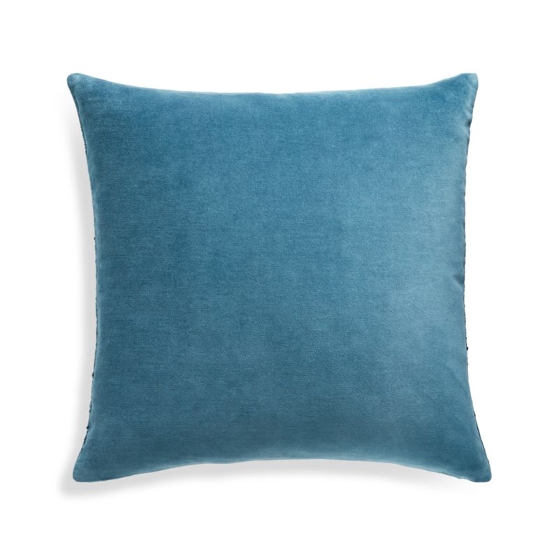 Trevino Blue Grey Pillow with Feather-Down Insert 20" - Image 4