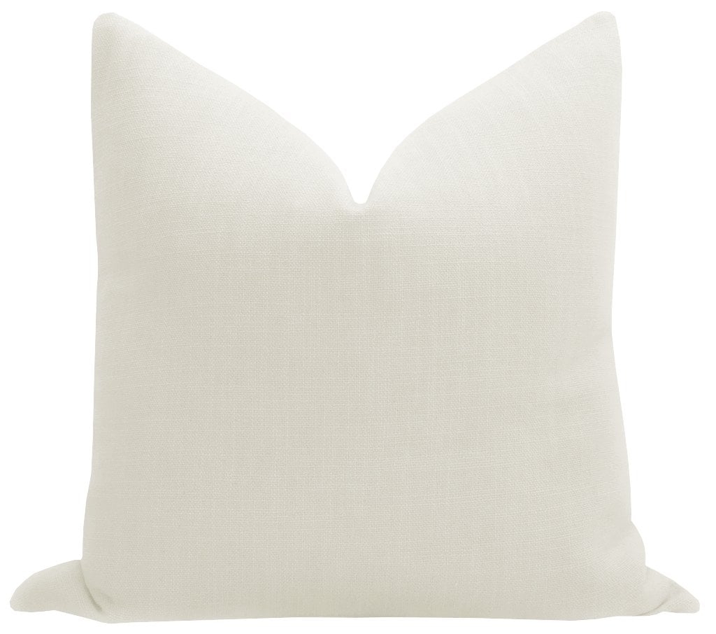 Signature Linen Pillow Cover, Bone, 18" x 18" - Image 0