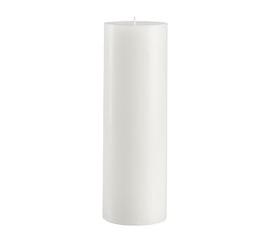 Unscented Wax Pillar Candle, 4"x12" - White - Image 0