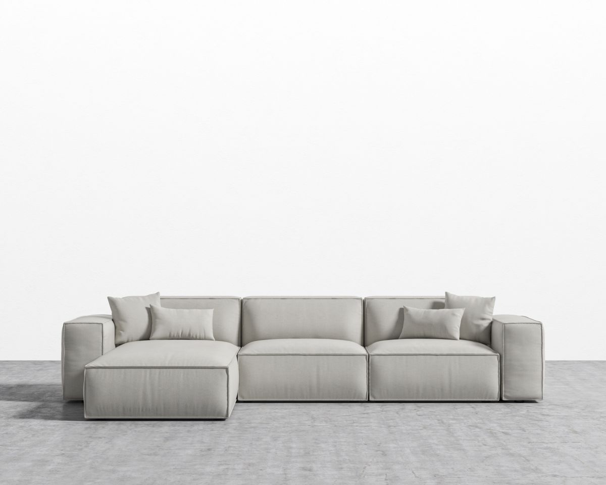 Porter Sectional - Oyster Black Feet Right-hand-facing - Image 5