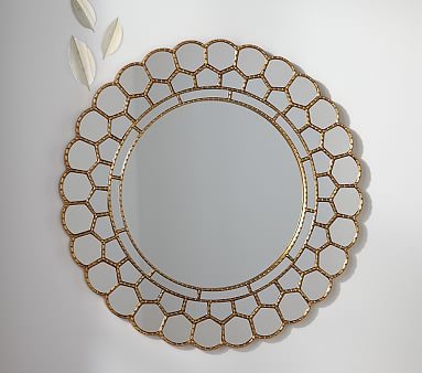 Gold Circle Blossom Mirror - Image 0
