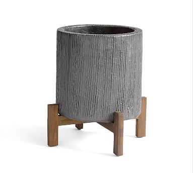 Bungalow Planter, Small, 15" dia, Charcoal - Image 0