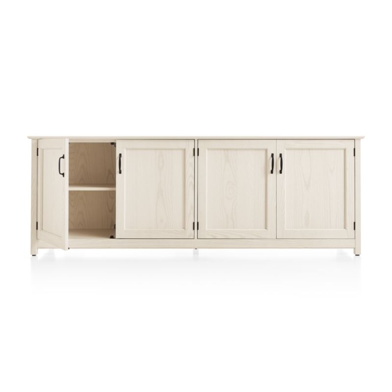 Ainsworth Cream 85" Media Console with Glass/Wood Doors - Image 3