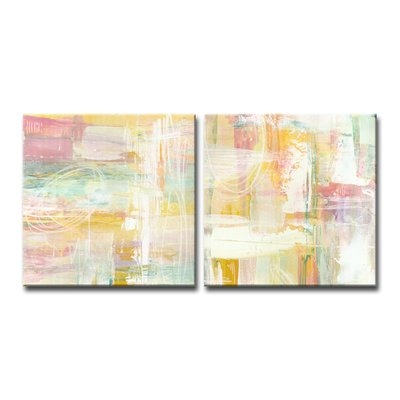 'Honey Peach Floral' Acrylic Painting Print Multi-Piece Image on Canvas - Image 0