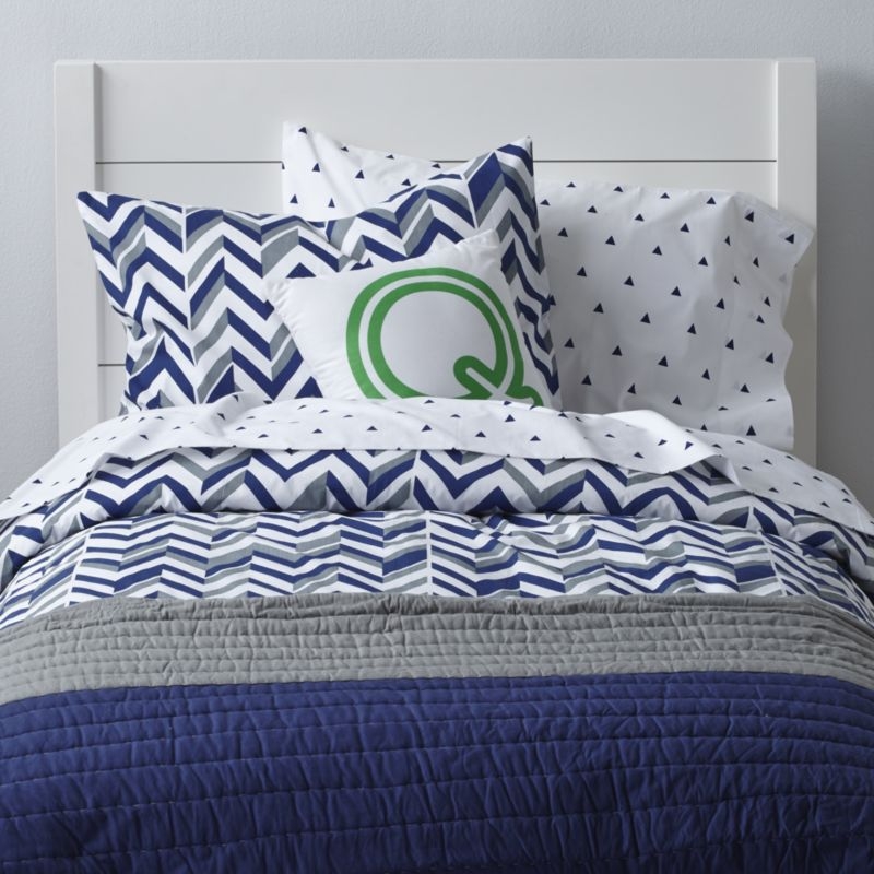 Organic Little Prints Blue Triangle Pillowcase - Image 5
