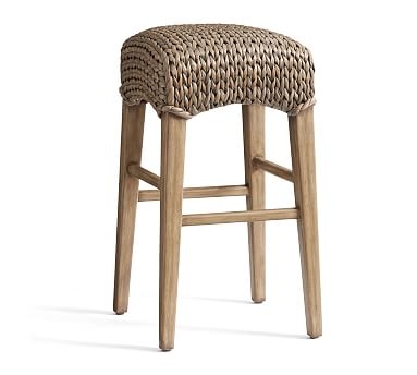 Seagrass Backless Counter Height Stool, Gray Wash - Image 0