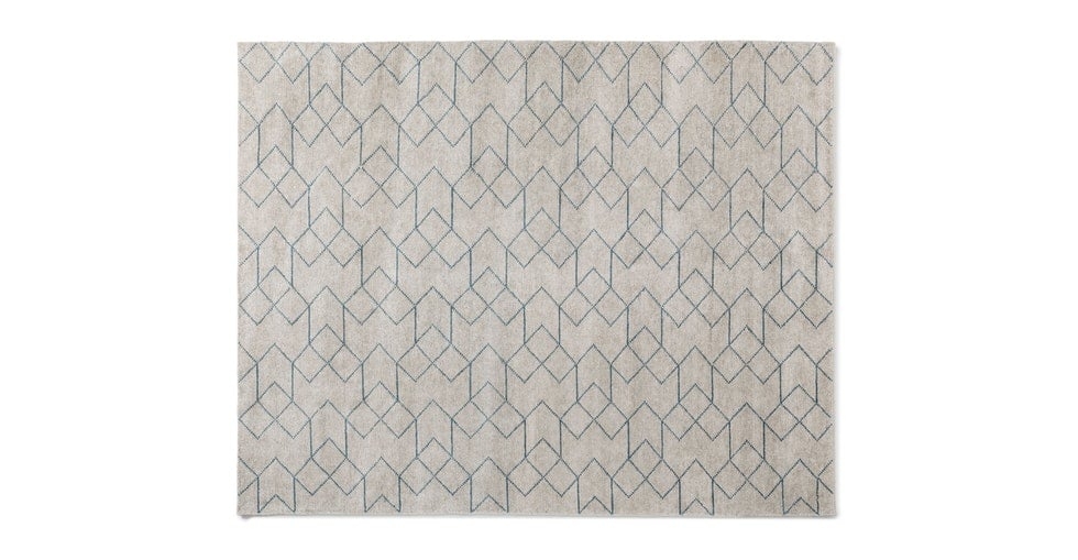 Polygon Cloud White / Blue Rug 8 x 10 - Image 0