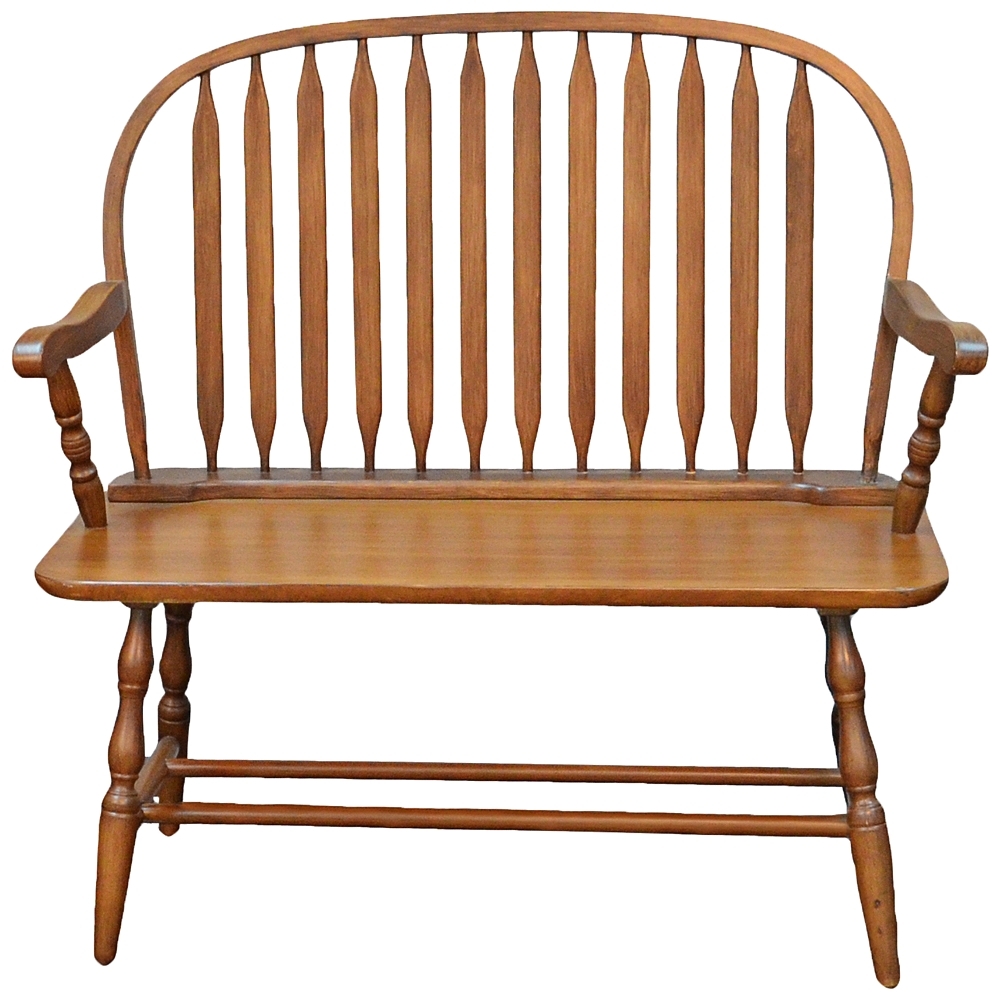 Niagra American Oak Wood Windsor Bench - Style # 37R73 - Image 0