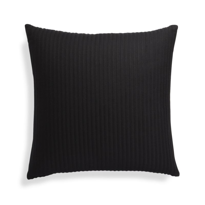 Seneca Black Patterned Pillow with Down-Alternative Insert 18" - Image 4