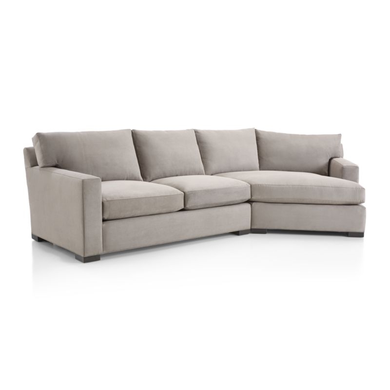 Axis II 2-Piece Right Arm Angled Chaise Sectional Sofa in Douglas, Nickel - Image 1