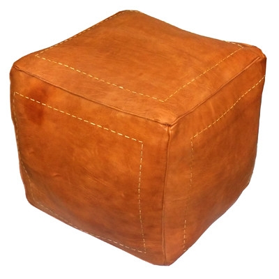 Carnuel Leather Pouf - Image 0