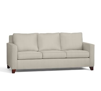 Cameron Square Arm Upholstered Sofa 86" 3-Seater, Polyester Wrapped Cushions, Premium Performance Basketweave Pebble - Image 2