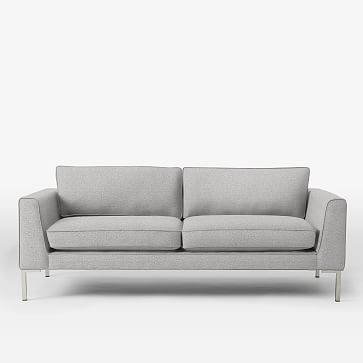Marco Metal Leg 77" Sofa, Pebble Weave, Charcoal - Image 3