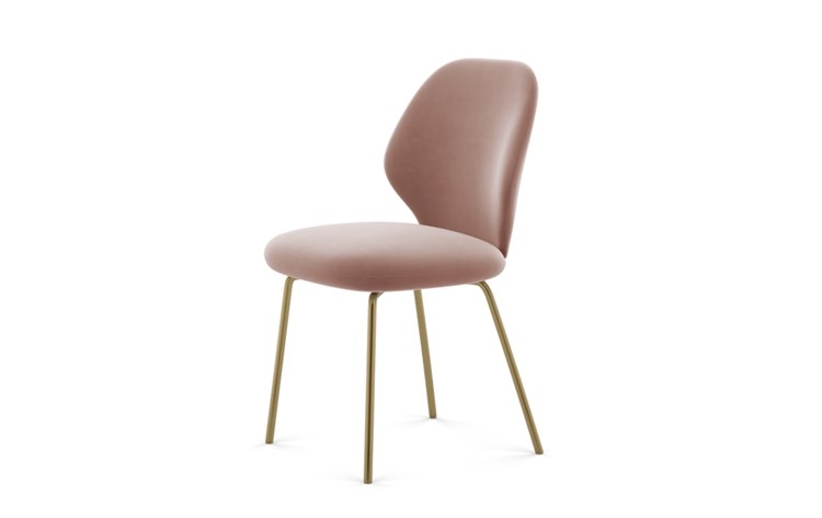 Kit Dining Chair with Blush Fabric and Matte Brass legs - Image 4