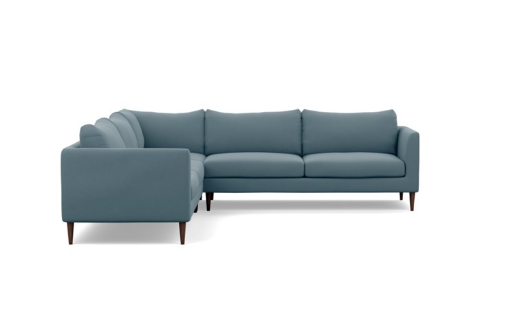 Owens Corner Sectional with Slate Fabric and Oiled Walnut legs - Image 0