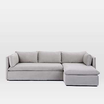 Shelter Sectional Set 05: Right Arm Sofa, Left Arm Chaise, Twill, Dark Olive, Poly - Image 1