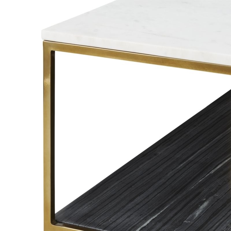 2 Tone Grey and White Marble Coffee Table - Image 5
