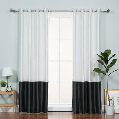 Colorblock Solid Blackout Thermal Grommet Single Curtain Panel - Image 0
